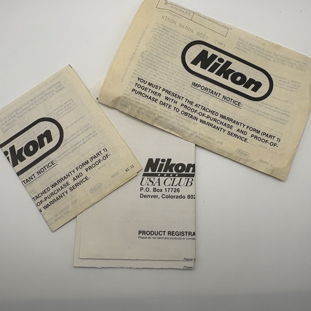 Vintage Nikon N4004 AF 35mm SLR Film Camera Body Only W/ Manuals Bag Powers On - Picture 14 of 14